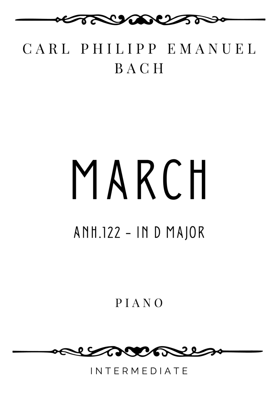 C.P.E. Bach - March in D Major (Anh.122) - Intermediate (arr. Piacere Music Sheets)