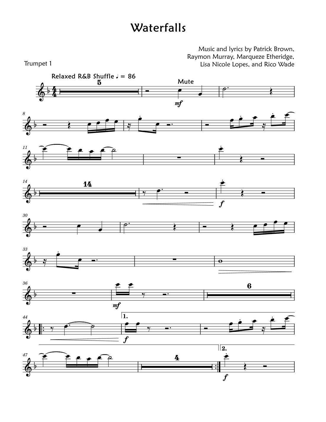 Waterfalls (arr. David Lartey)