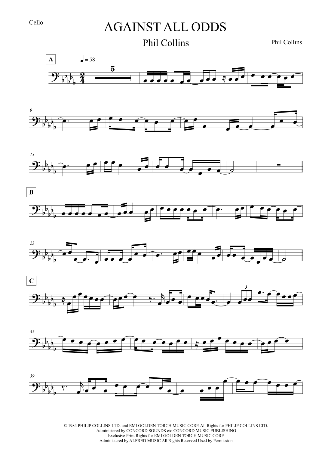 Against All Odds (take A Look At Me Now) (arr. Leo Silva)