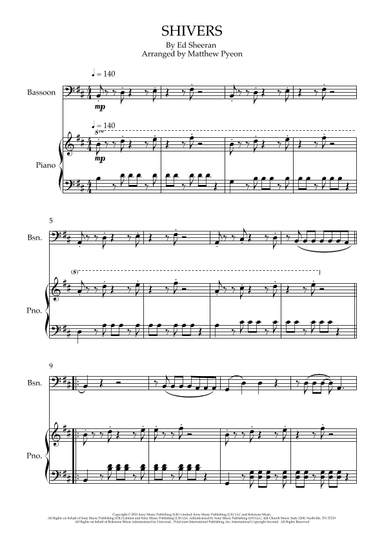 Shivers (arr. Matthew pyeon)
