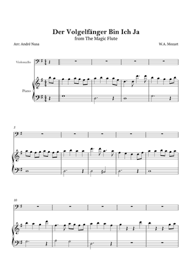 Der Vogelfänger bin ich ja (arr. André Nusa)