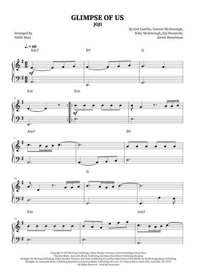 Glimpse Of Us (arr. Valdir Maia)