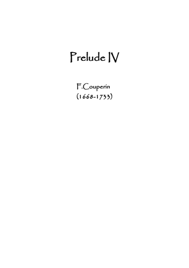 Prelude IV by F. Couperin (arr. Museos)