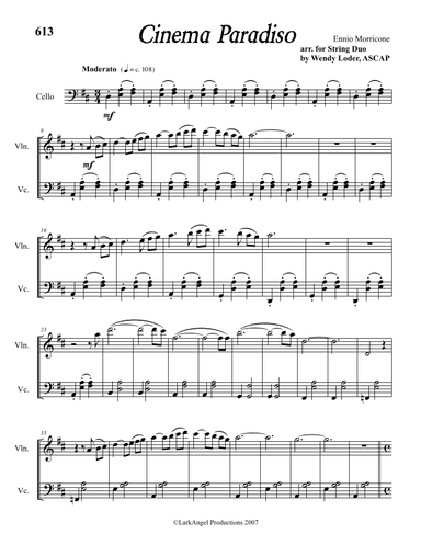 Cinema Paradiso (arr. Wendy Loder, ASCAP)