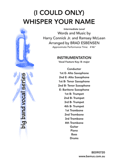 (i Could Only) Whisper Your Name (arr. Brad Esbesen)