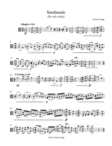 Sarabande (for solo viola)