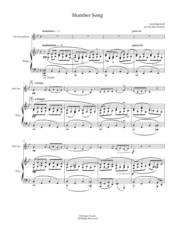 Slumber Song (arr. Jane Frasier)