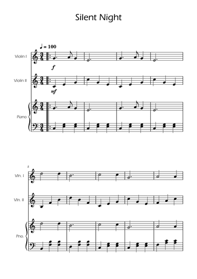 Silent Night - Violin Duet w/ Piano (arr. Ygor Nunes)