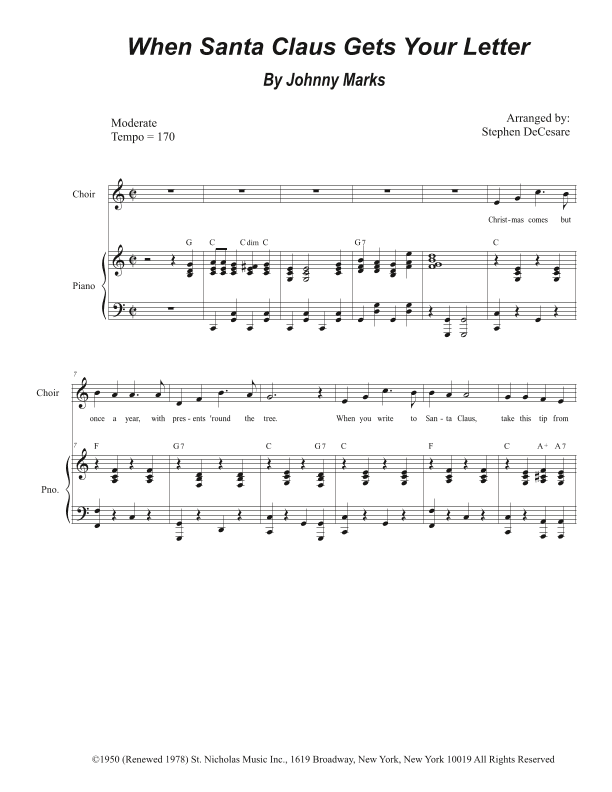 When Santa Claus Gets Your Letter (arr. Stephen DeCesare)