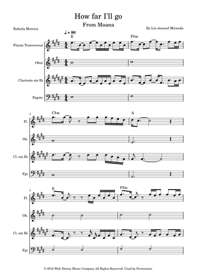 How Far I'll Go (arr. Rafaela Moreira)