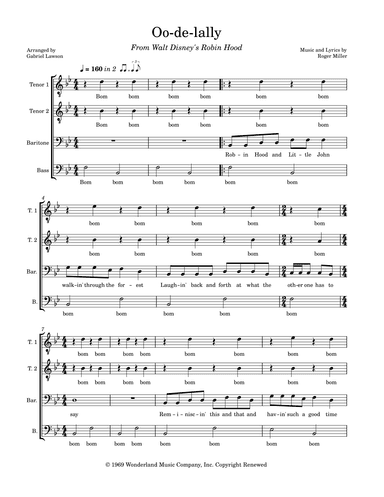 Oo-de-lally (arr. Gabriel Lawson)