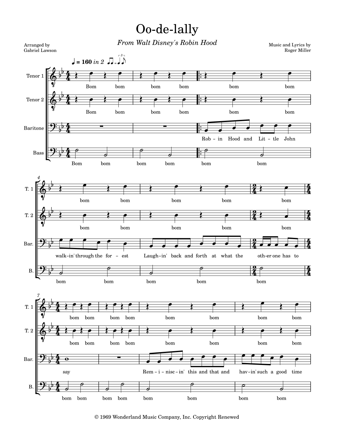 Oo-de-lally (arr. Gabriel Lawson)