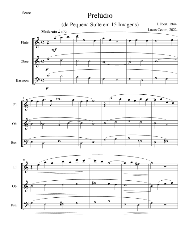 Prelude (From the Little Suite in 15 images) (arr. L. Cecim)