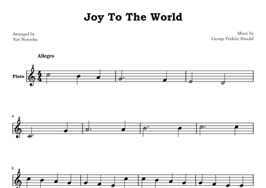 Joy To The World - For Flute (arr. Yuri Noronha)