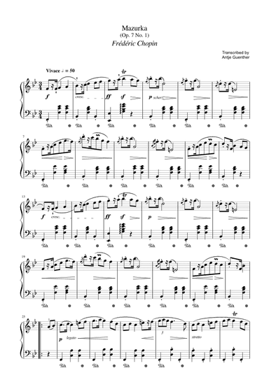 Mazurka Op. 7 No. 1 (arr. Antje Günther)