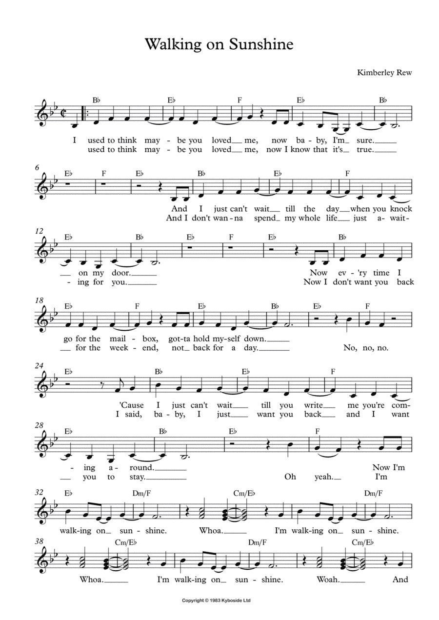 Walking On Sunshine (arr. Vicky Jacobs)