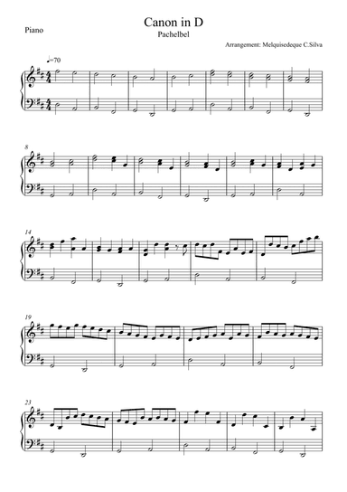Canon in D - Piano (arr. MELQUISEDEQUE SILVA)