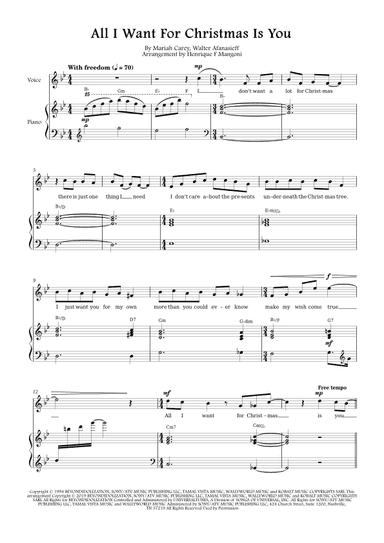 All I Want For Christmas Is You (arr. Henrique F Mangoni)