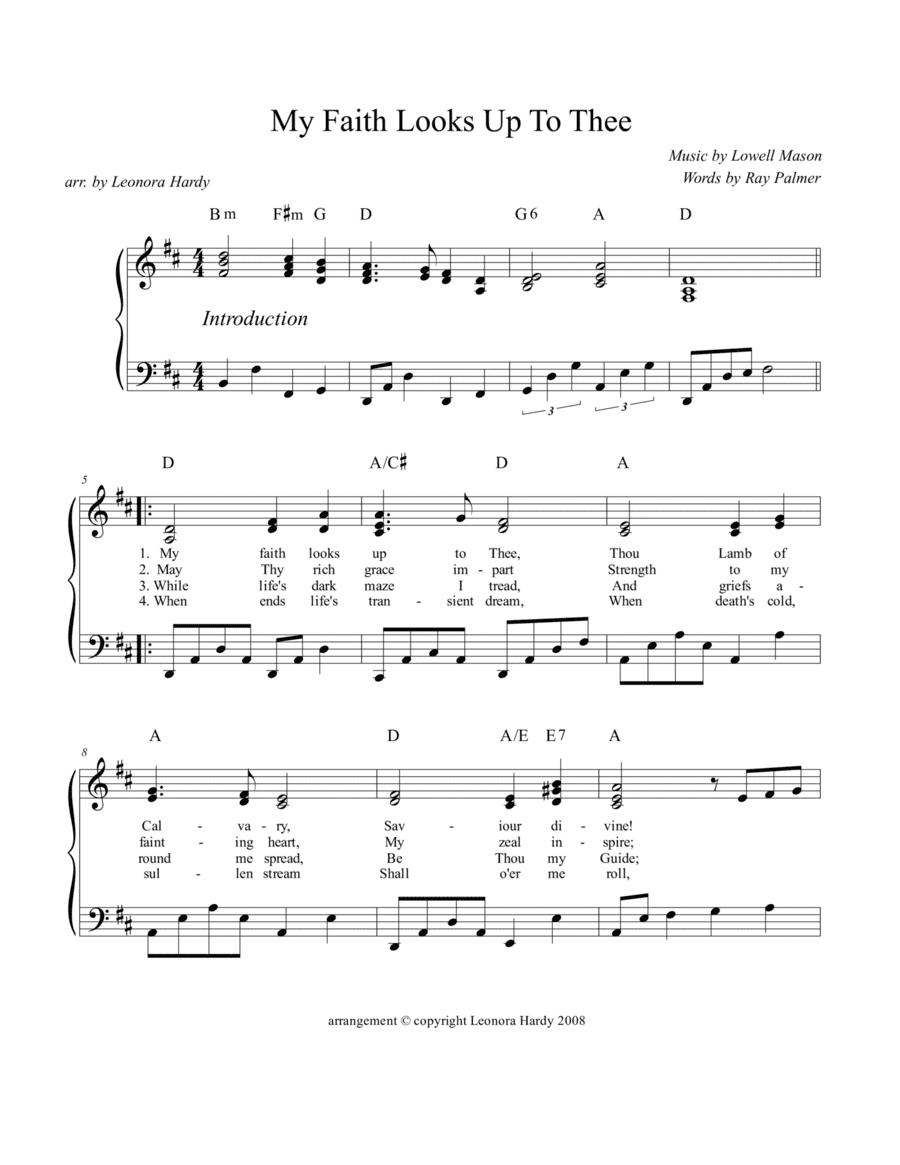 My Faith Looks Up To Thee (arr. Leonora Hardy)