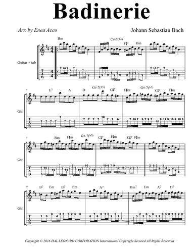 Badinerie (suite No. 2) (arr. Enea Acco)