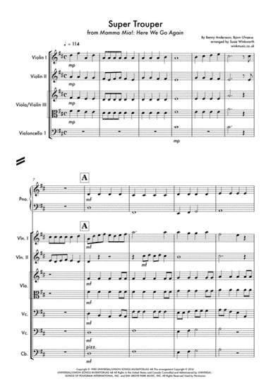 Super Trouper (arr. Susie Winkworth winkmusic.co.uk)