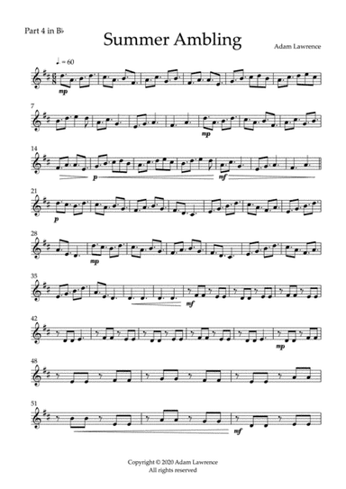 Summer Ambling - 4 Part Brass - PART 4 in Bb