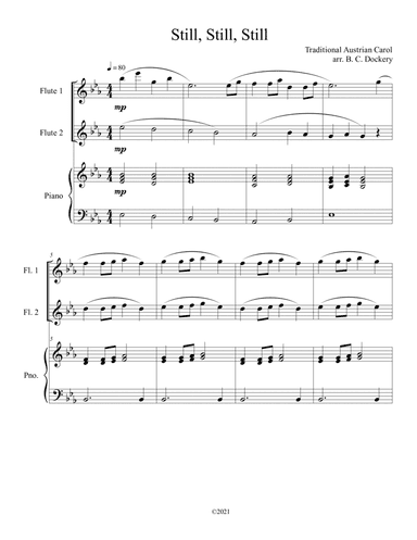 Still, Still, Still (Flute Duet) with optional piano accompaniment (arr. B. C. Dockery)