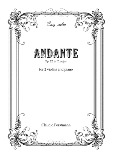 Easy Violin Andante for 2 Violins and Piano