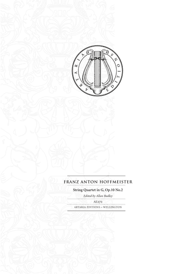 String Quartet in G major, Op. 10, No. 2 (score and parts) (arr. Artaria Editions)
