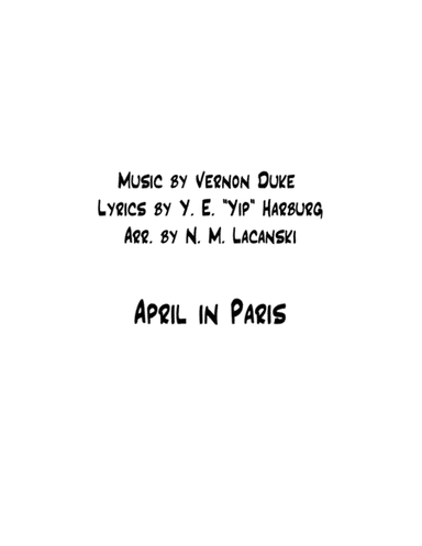 April In Paris (arr. Nick Lacanski)
