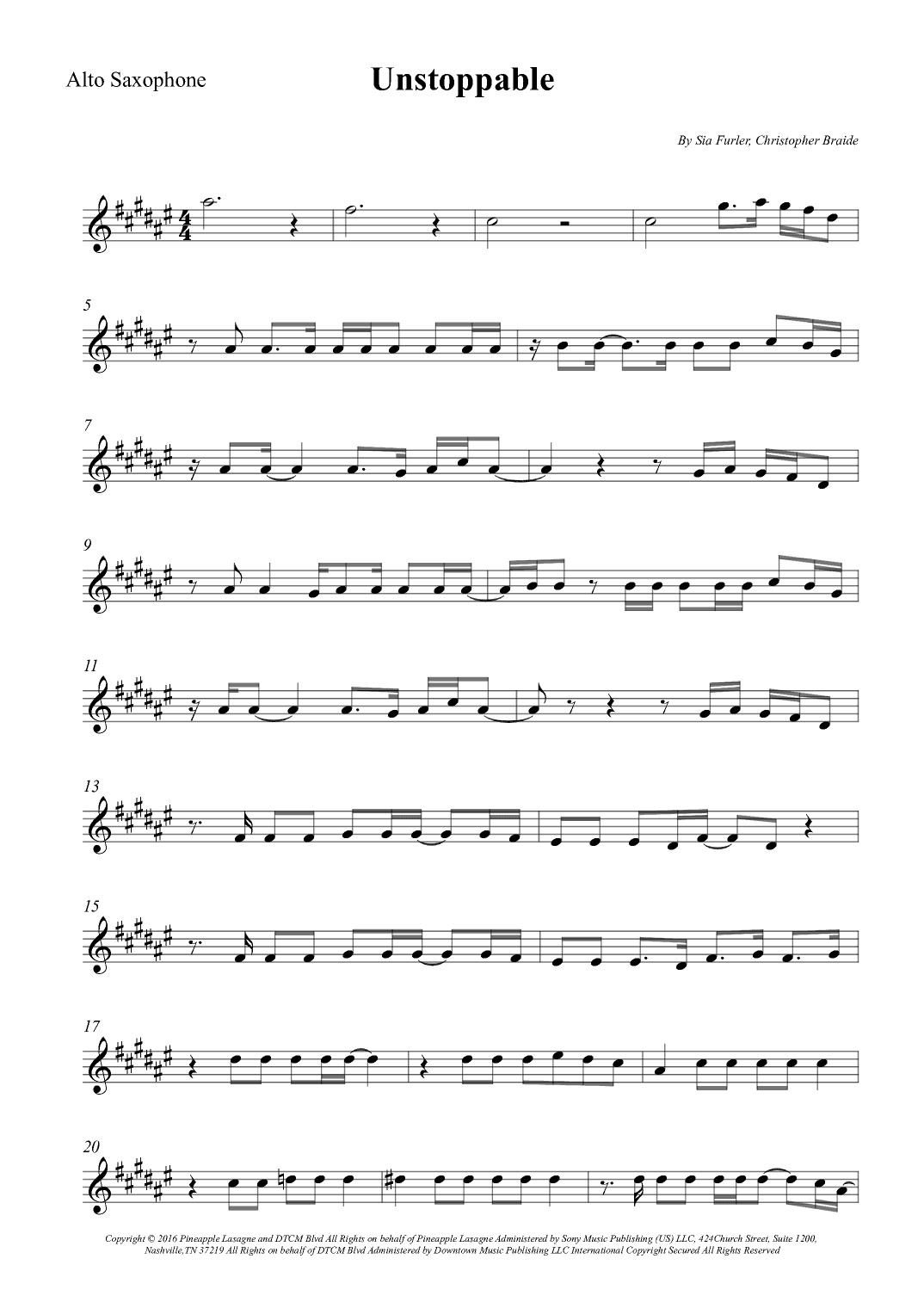 Unstoppable (arr. Wesley S. SIlva)