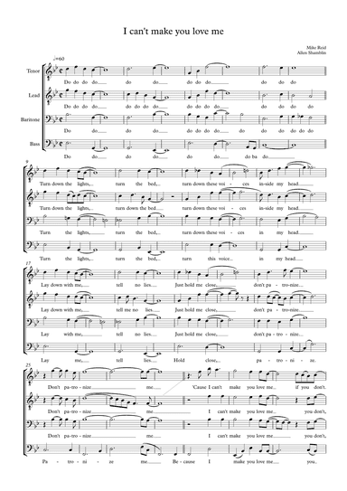 I Can't Make You Love Me (arr. Anders Lindqvist)