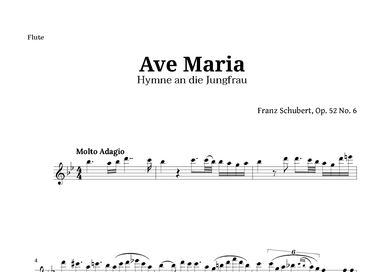 Ave Maria by Schubert for Flute (arr. Langanho)