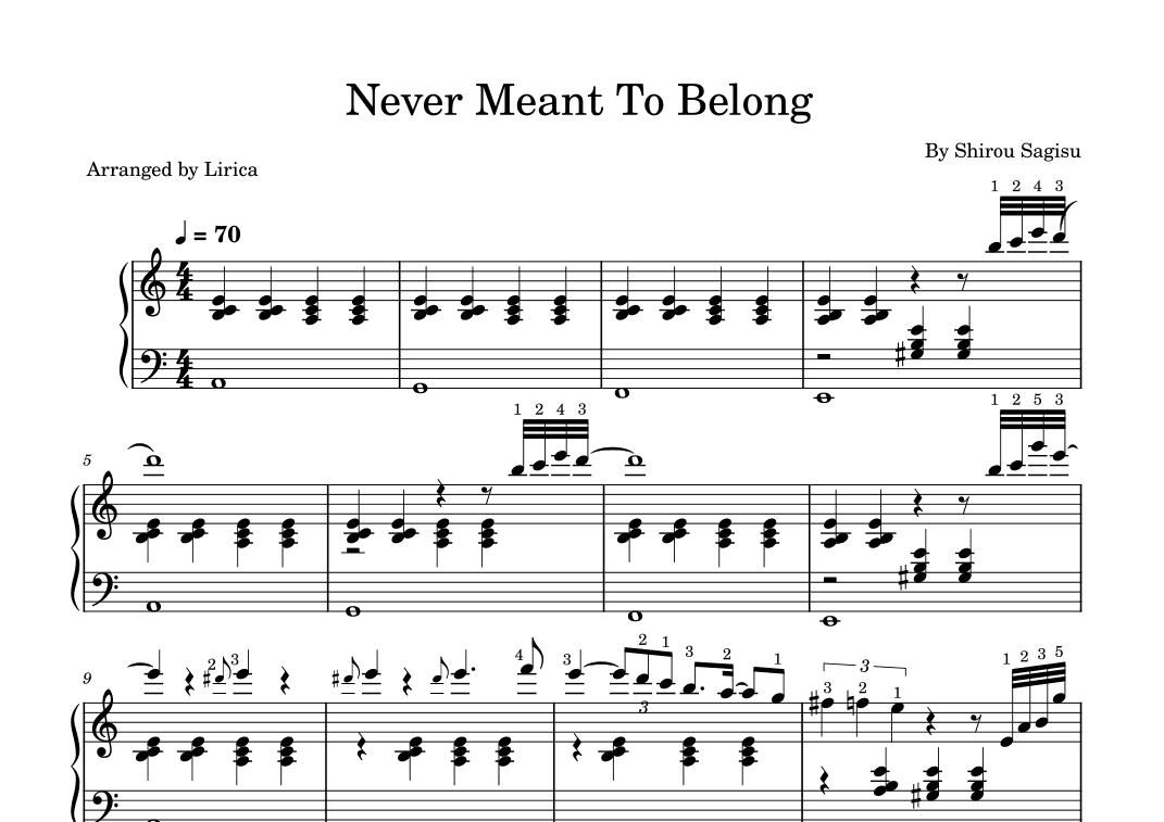 Never Meant To Belong (arr. Musica Lirica)