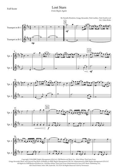 Lost Stars (arr. Fabio Britto)