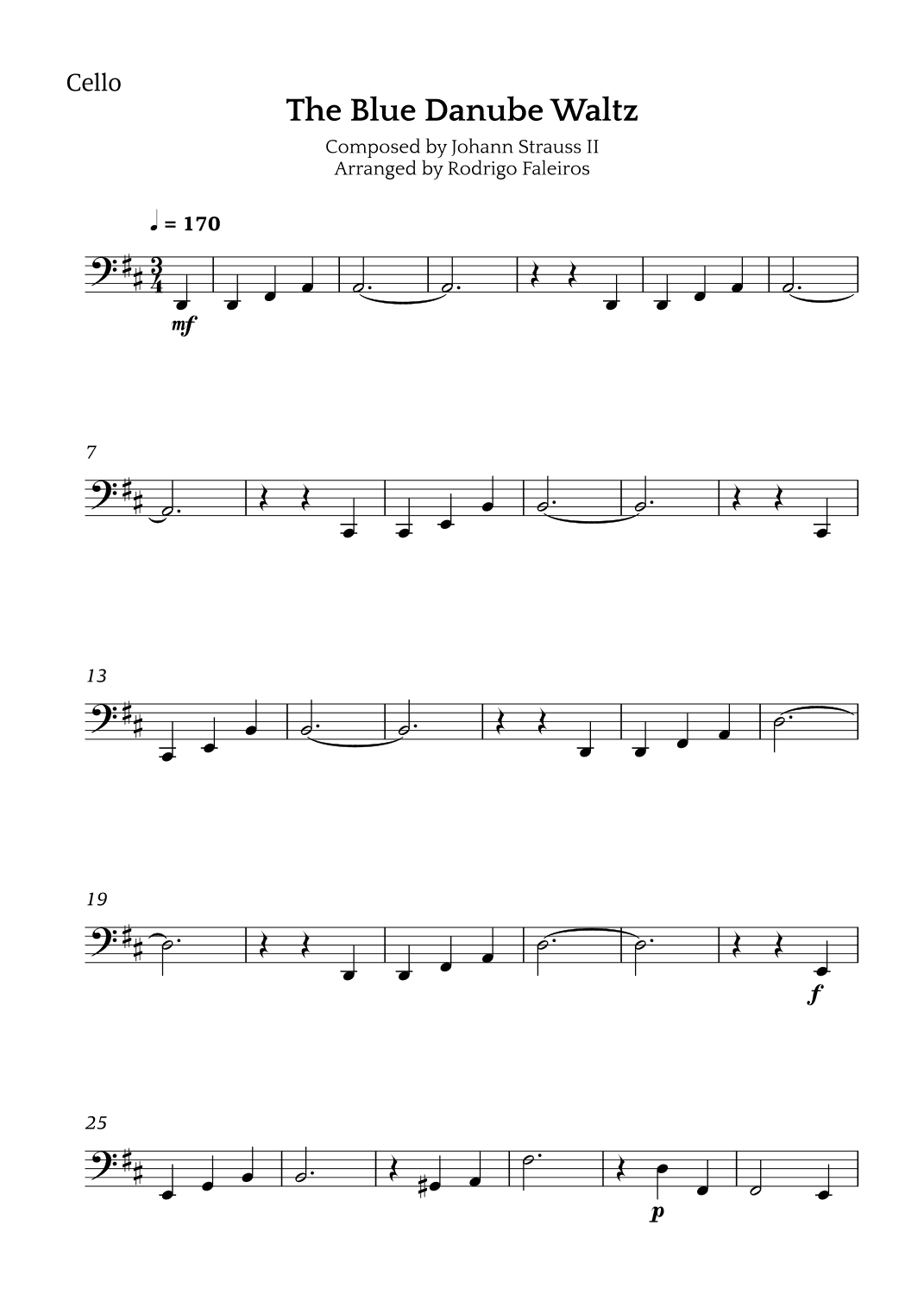 The Blue Danube Waltz (arr. Rodrigo Faleiros)