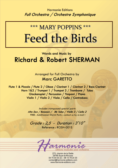 Feed The Birds (tuppence A Bag) (arr. Marc GARETTO)