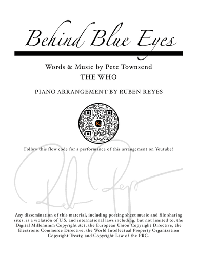 Behind Blue Eyes (arr. Ruben Reyes)