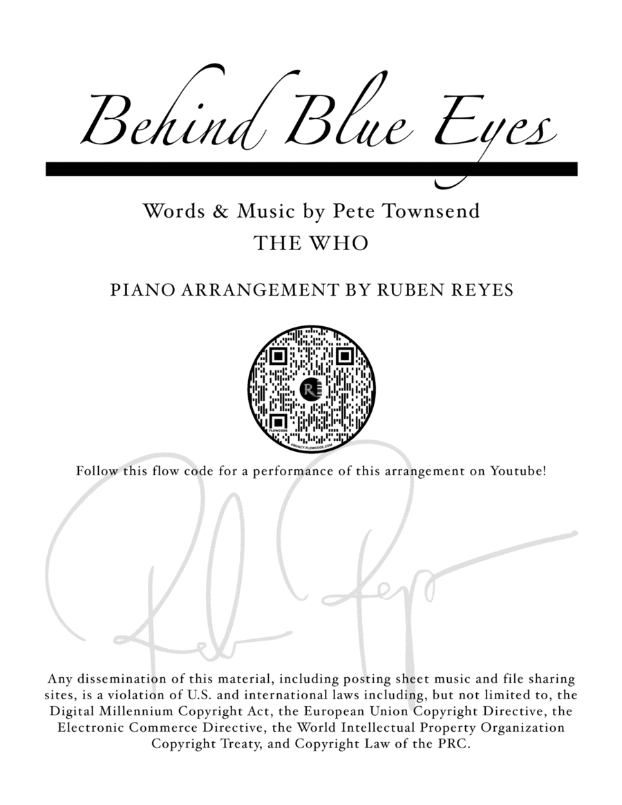 Behind Blue Eyes (arr. Ruben Reyes)