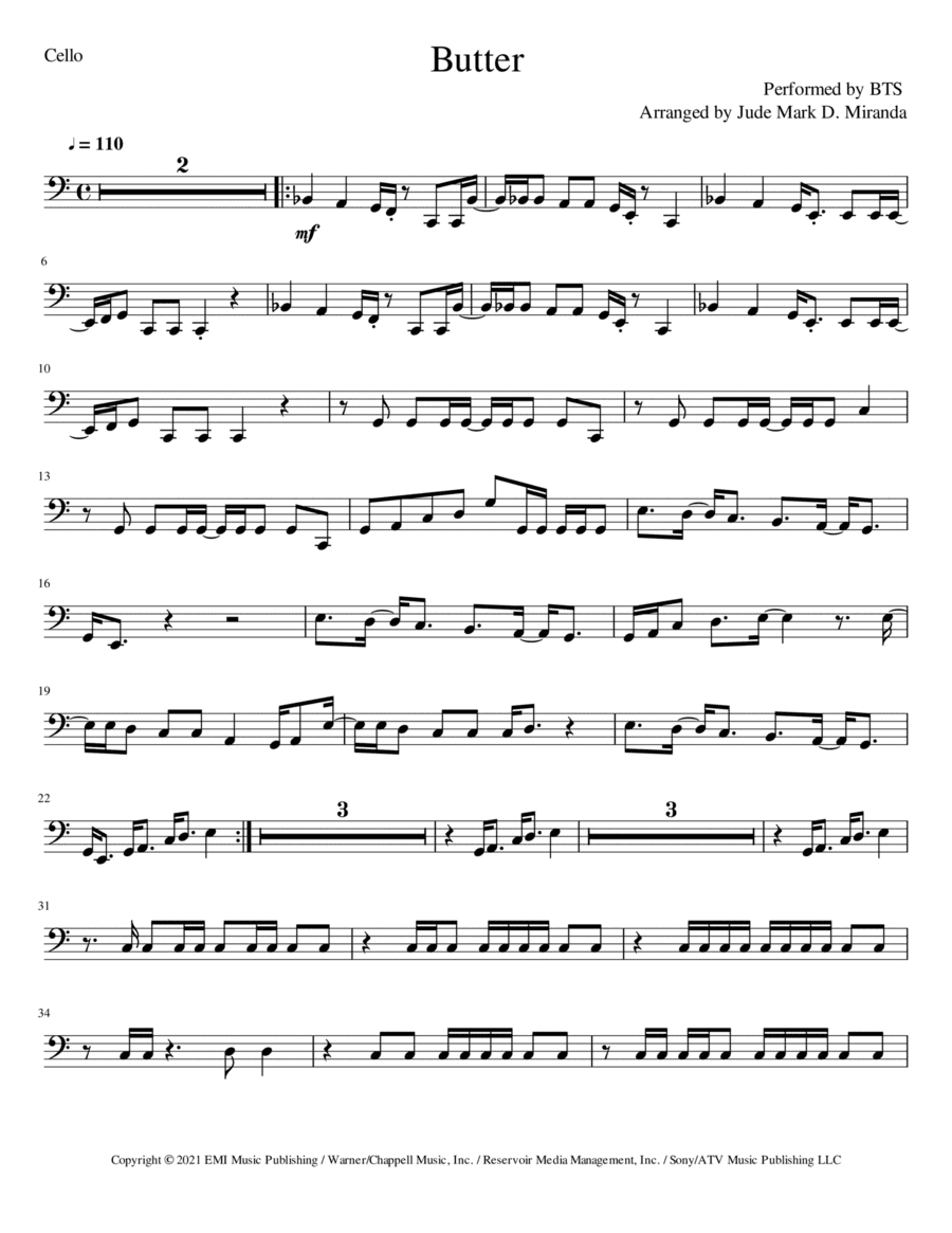 Butter (arr. JUDE MARK D. MIRANDA)
