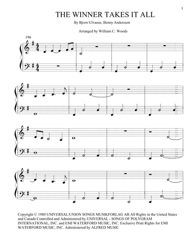 The Winner Takes It All (arr. William C. Woods)