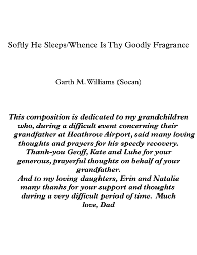 SOFTLY HE SLEEPS FOR VIOLA AND PIANO (arr. Garth M. Williams (Socan))
