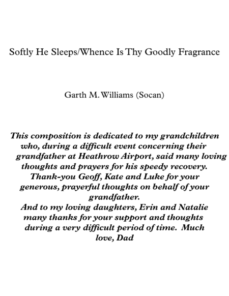 SOFTLY HE SLEEPS FOR VIOLA AND PIANO (arr. Garth M. Williams (Socan))