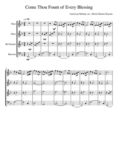 Come Thou Fount of Every Blessing (arr. Allrich Shamir Rejouis)