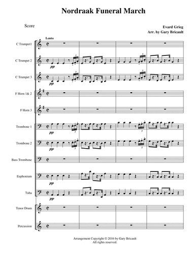 Nordraak's Funeral March - Opus 6 (arr. Gary Bricault)