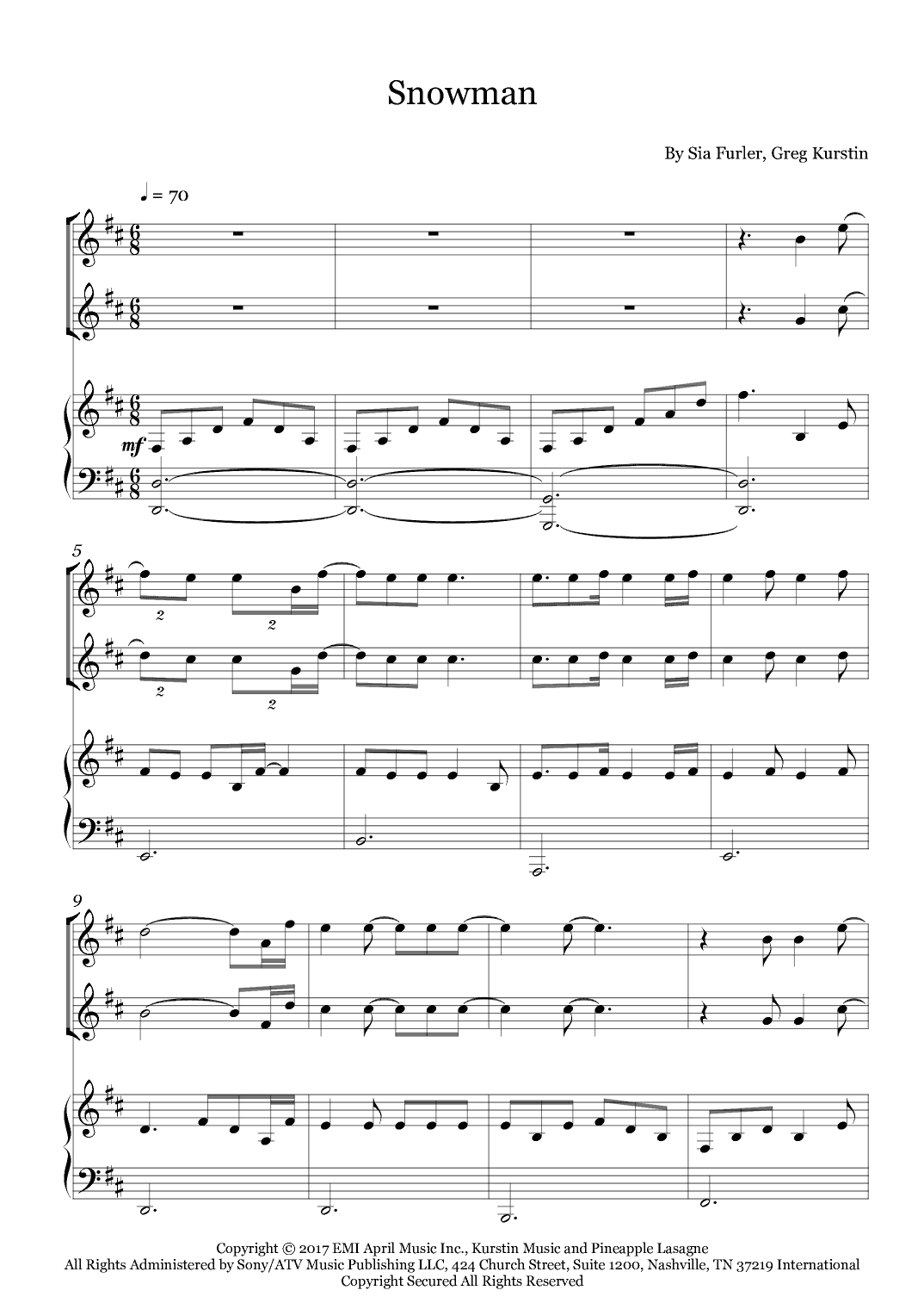 Snowman (arr. Fernanda Moura)