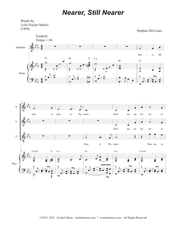 Nearer, Still Nearer (Vocal Quartet - (SATB)