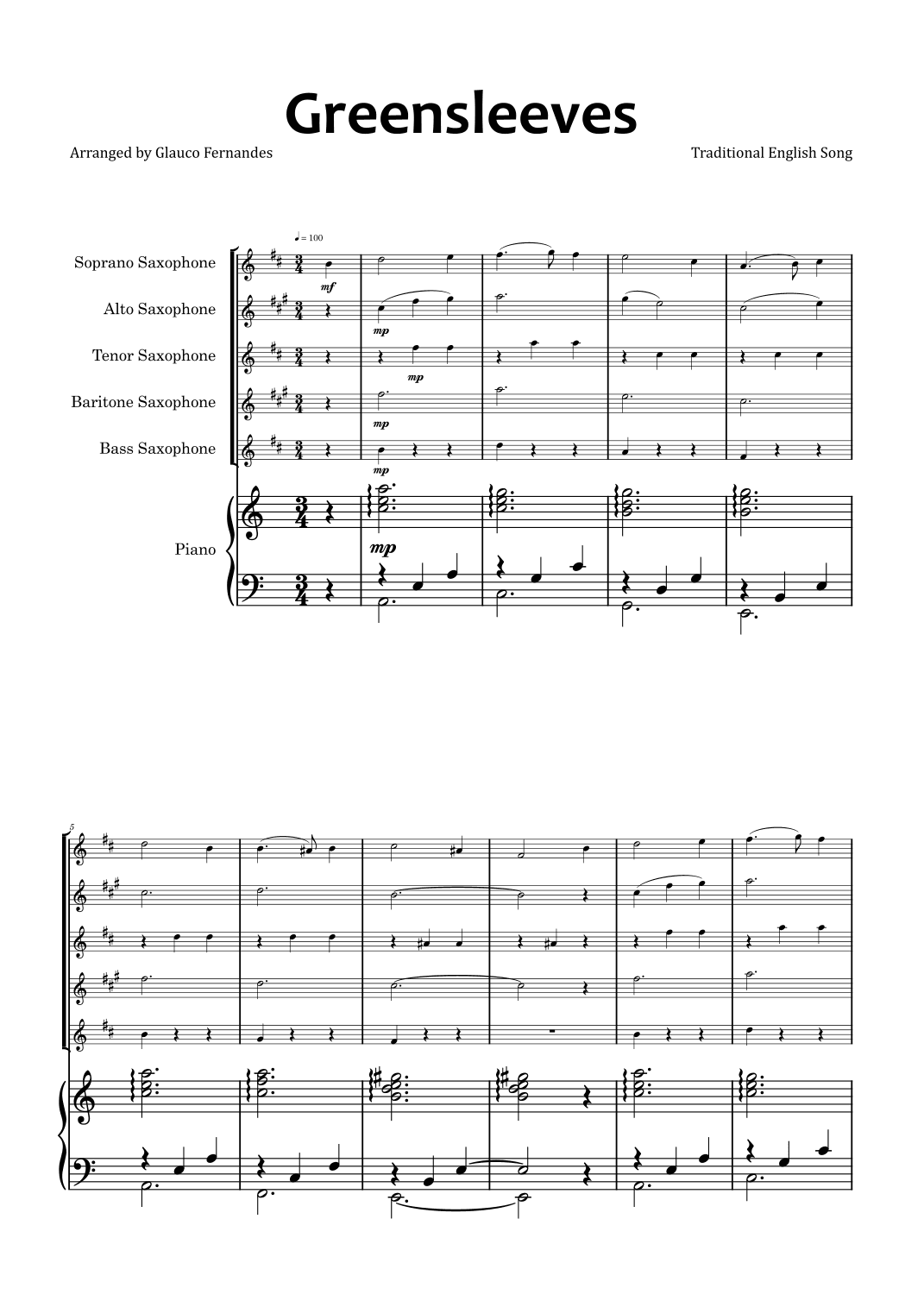 Greensleeves (arr. Glauco Fernandes)
