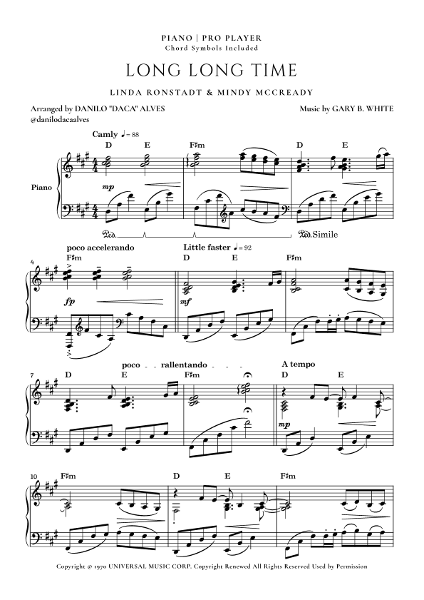 Long Long Time (arr. Danilo "Daca" Alves)