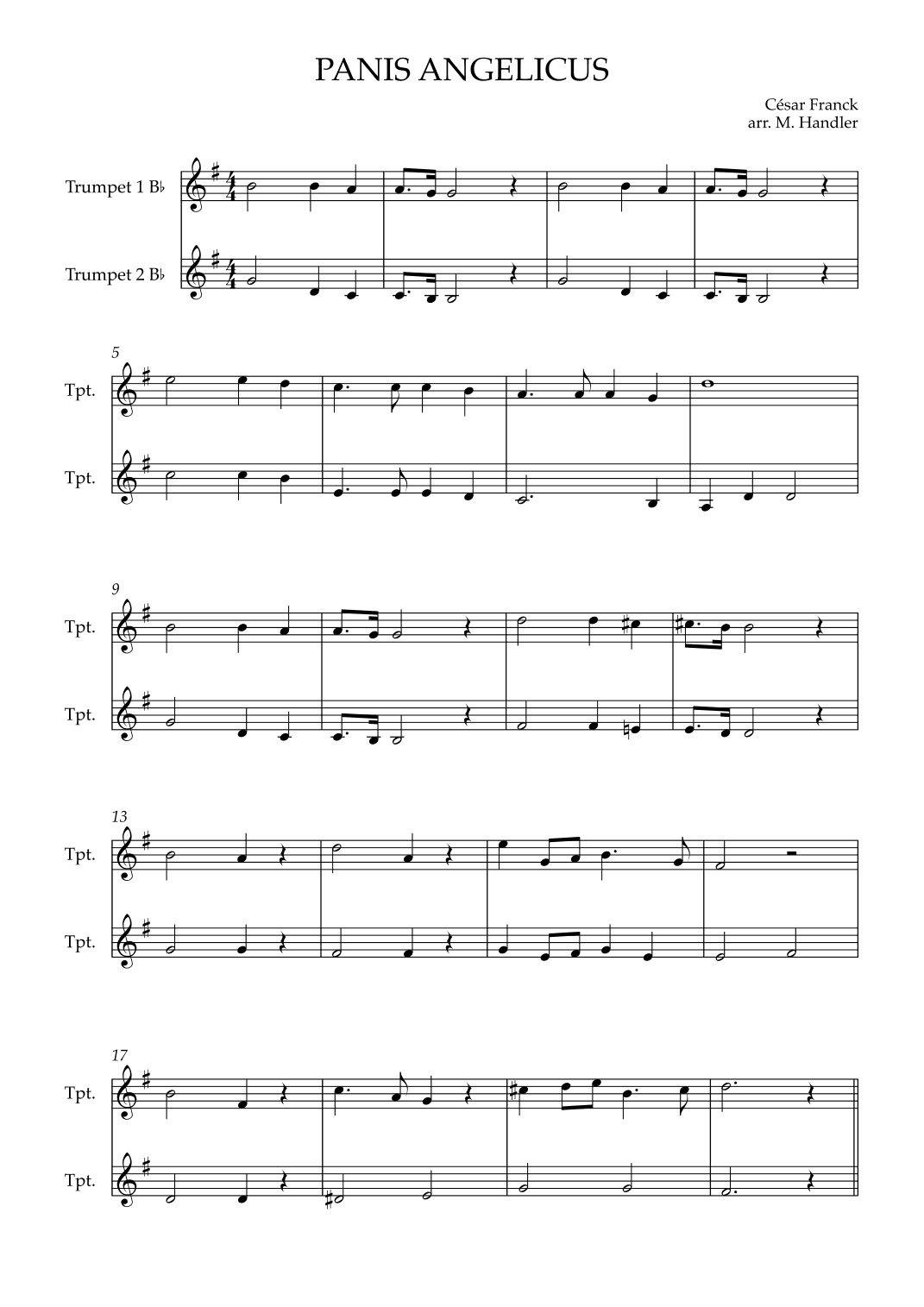 Panis Angelicus (arr. Marcel Handler)